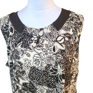 Croft & Barrow Womens Office Blouse Size 2X Neutral Geometric Scoop Neck Top NWT